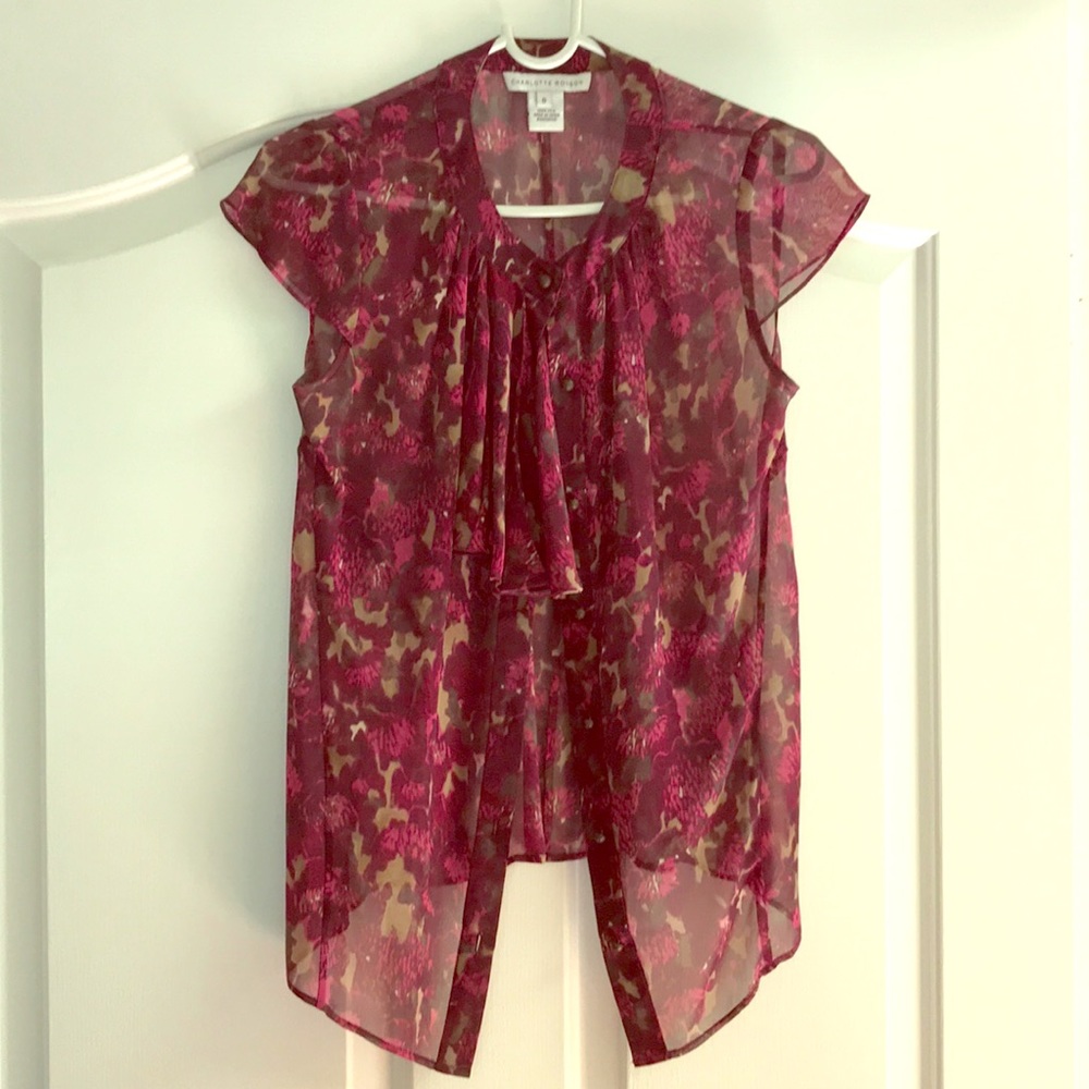 Sheer Charlotte Ronson blouse sized 0.